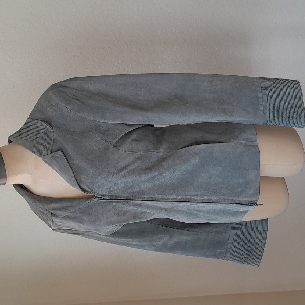 Pamela McCoy Gray Leather Jacket